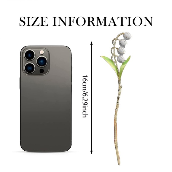 Hair Pins Sticks Lily Flower 2Pcs Metal Hair Accessories Simple Elegant Chignon - Picture 2 of 8